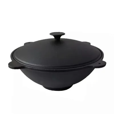 WOK 51 cm z pokrywą żeliwo