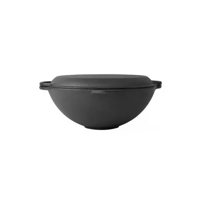 WOK 32 cm z pokrywą żeliwo