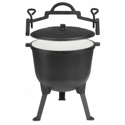 Kociołek żeliwny myśliwski emaliowany 5L