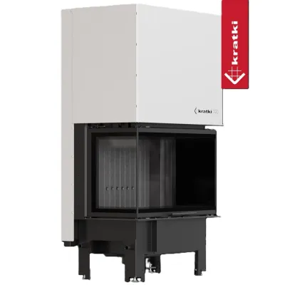 Kominek KRATKI REGNOR 800/400 8 kW Ø 200 3-szybowy, czarne wyłożenie