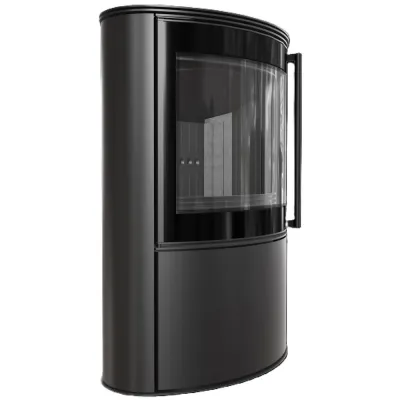 Piec stalowy KRATKI BJORN Ø 150 8 kW czarne wyłożenie