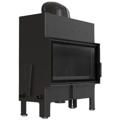 Kominek powietrzny stalowy KRATKI FLOKI L 12 kW Ø 200 czarne wyłożenie