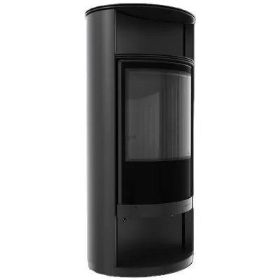 Piec stalowy KRATKI RUNA Ø 150 8 kW czarne wyłożenie